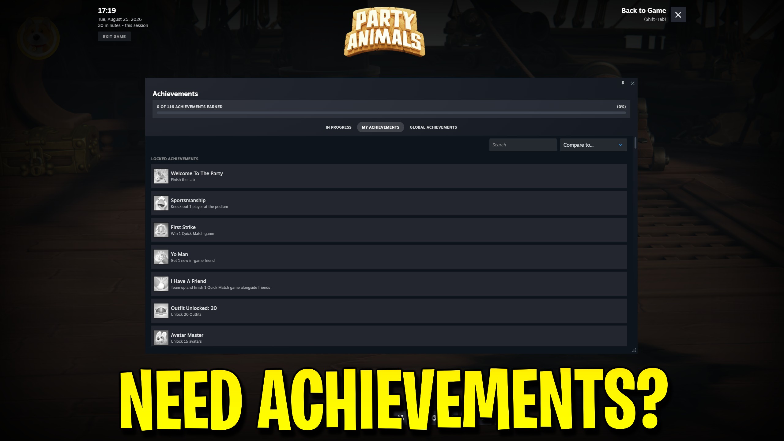 Party Animals — Achievement Unlocker